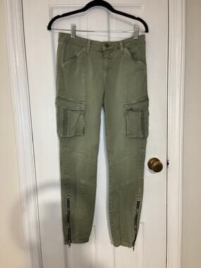 L'Agence Green Zipper Cargo Pants Size 28